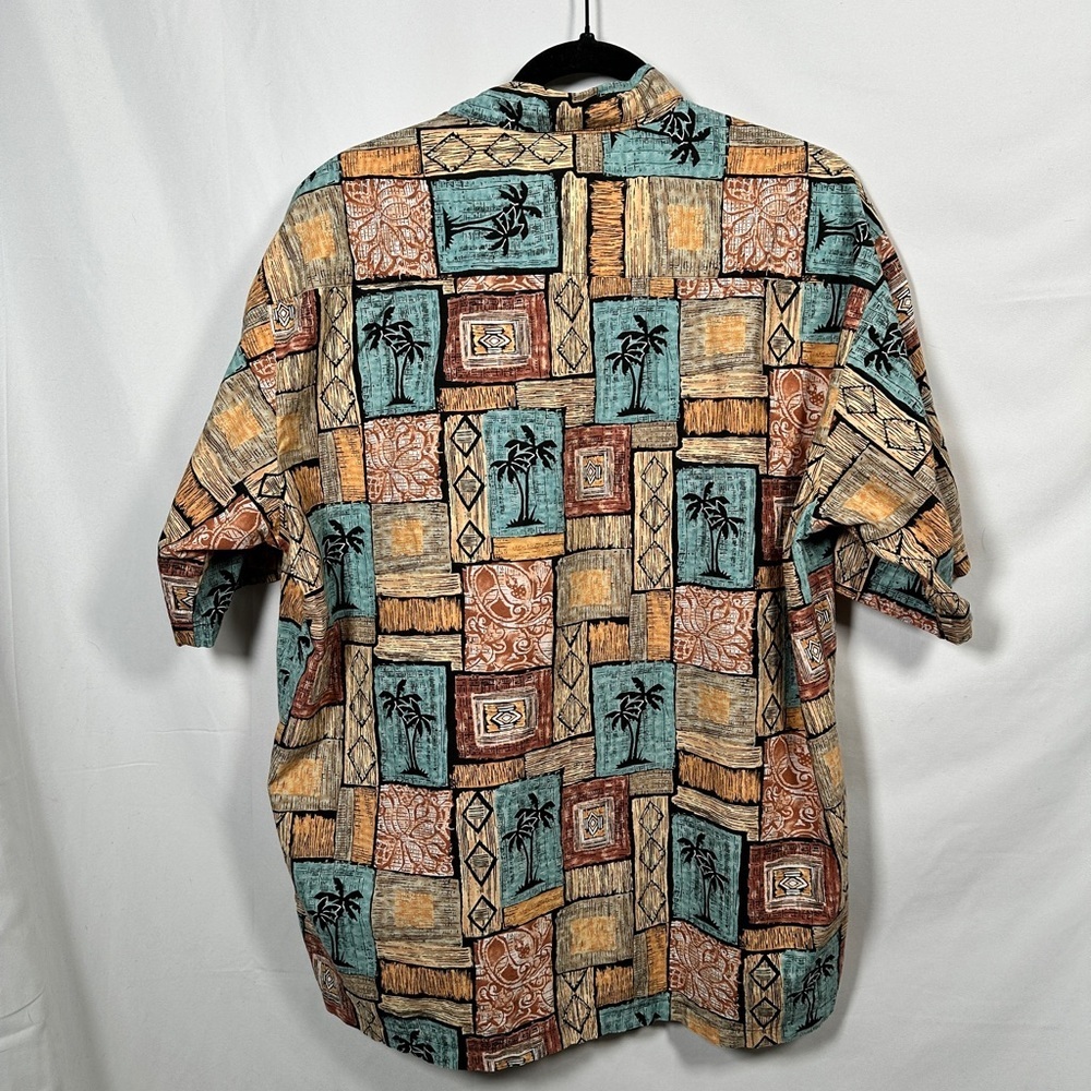 Cooke Street tropical cotton relaxed patchwork palm aloha shirt L multicolor - Picture 8 of 10
